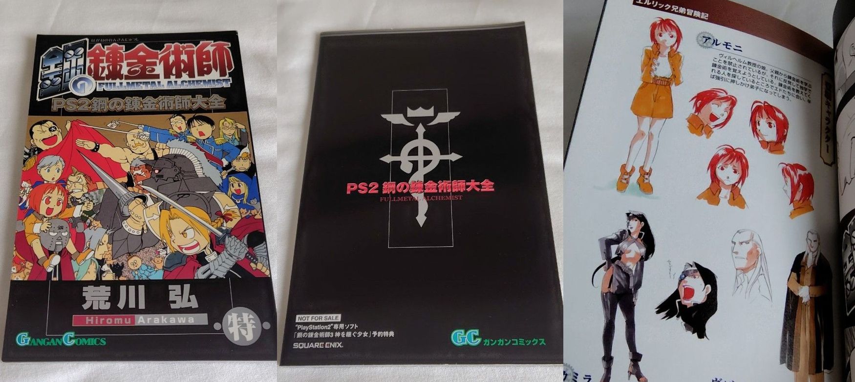 Little booklet that you got for pre-ordering, containing the tie-in manga chapters for the PS2 trilogy. Note the cover picture with all the game characters. Japanese Wikipedia cites it as a source for placing the first two games between episodes 9 and 10 of the ‘03 anime, so there must be some other text in there.